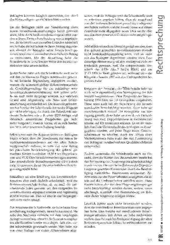 Vorschauseite 3: Erhöhte Festsetzung der gesondert berechneten Investitionskosten -Anfechtung der Schieds stellenentscheidung