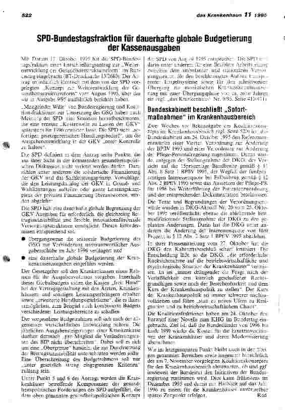 Vorschauseite 3: Eckpunkte der Regierugnskoalition zur stationären Versorgung im Rahmen der dritten Stufe der Gesundheitsreform