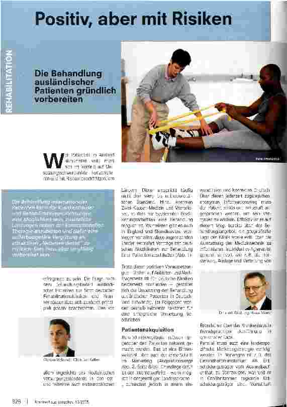 Vorschauseite 1: Positiv, aber mit RisikenDie Behandlung ausländischer Patienten gründlich vorbereiten