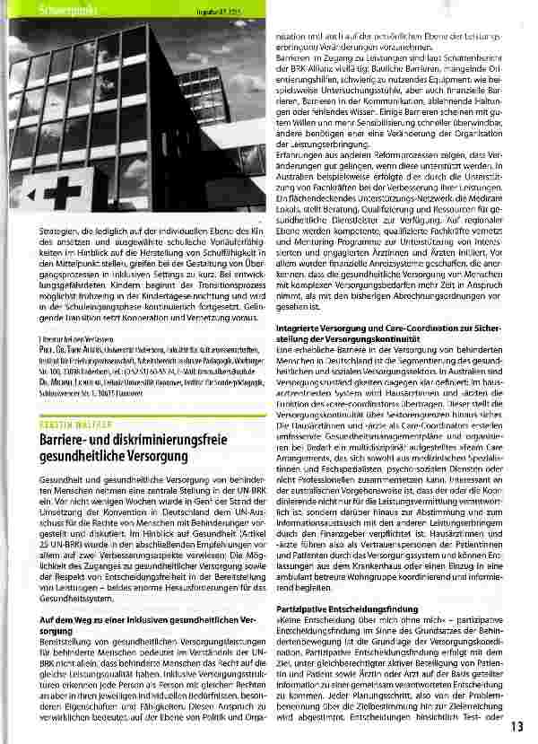 Vorschauseite 2: Inklusion und Übergänge zwischen Bildungsinstitutionen