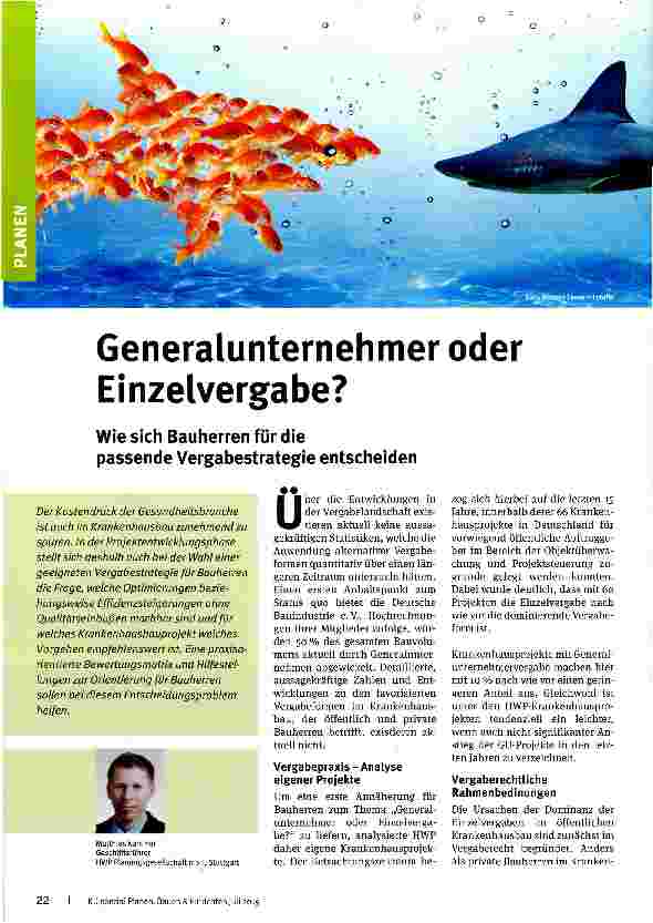 Vorschauseite 1: Generalunternehmer oder Einzelvergabe?