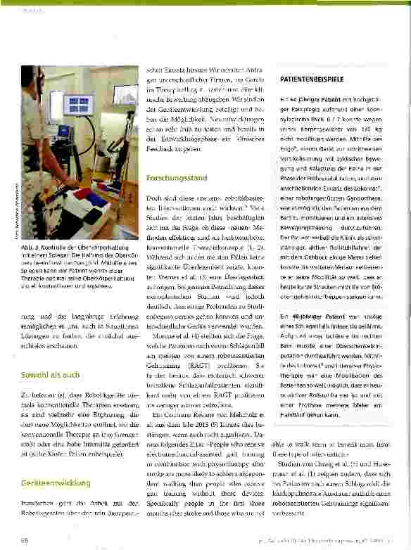 Vorschauseite 3: Robotiktherapie: klinische Integration oder Konkurrenz?