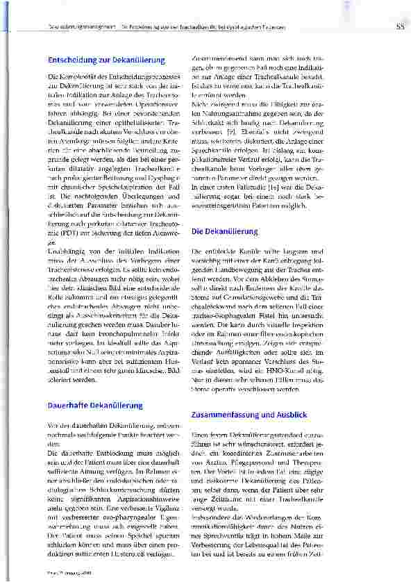 Vorschauseite 4: Dekanülierungsmanagement - Die Entwöhnung von derTrachealkanüie: bei dysphagischen Patienten