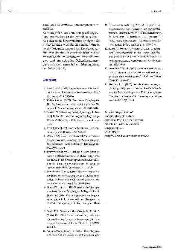 Vorschauseite 5: Dekanülierungsmanagement - Die Entwöhnung von derTrachealkanüie: bei dysphagischen Patienten