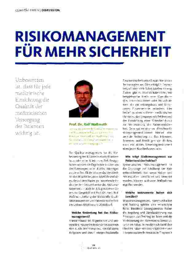 Vorschauseite 1: Risikomanagement für mehr Sicherheit
