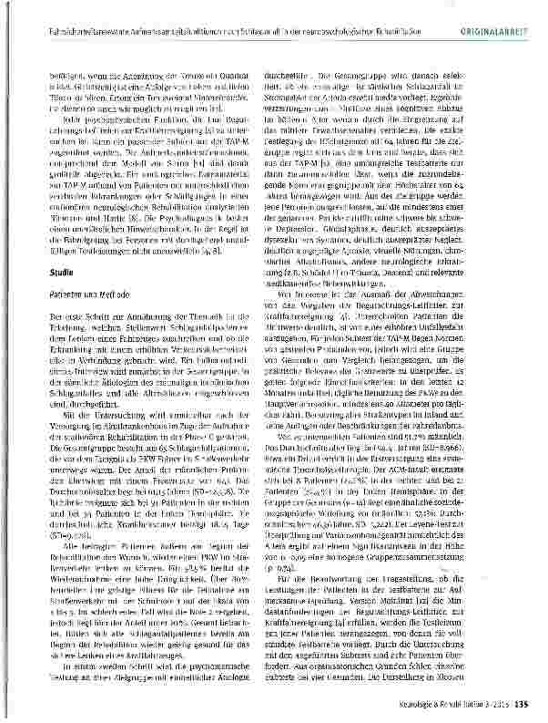 Vorschauseite 3: Fahrsicherheitsrelevante Aufmerksamkeitsfunktionen nach Schlaganfall in der neuropsychologischen Rehabilitation