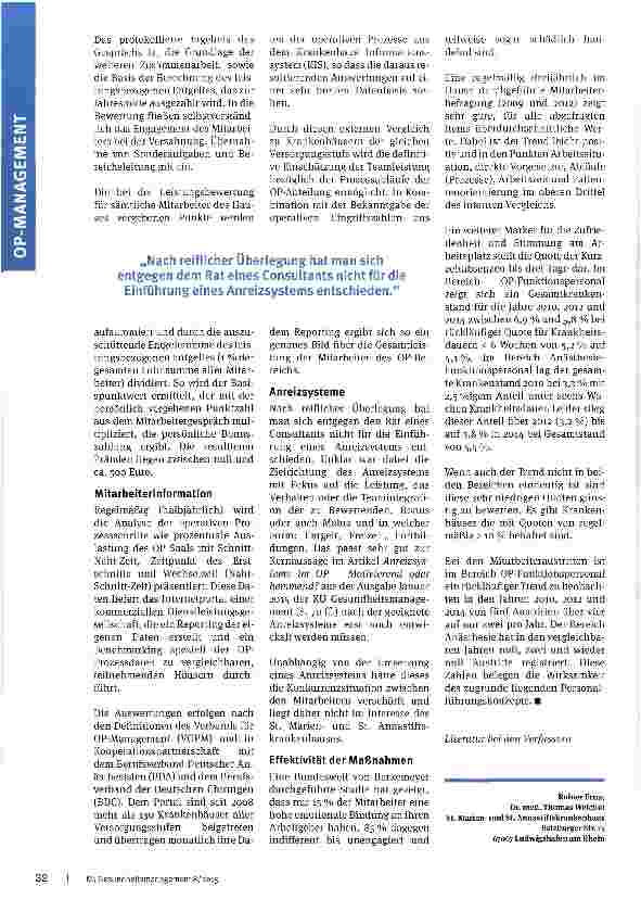 Vorschauseite 5: Personal - Dauerbrenner im OP