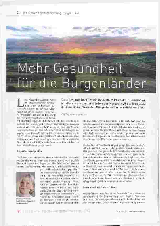 Vorschauseite 1: Mehr Gesundheit für die Burgenländer