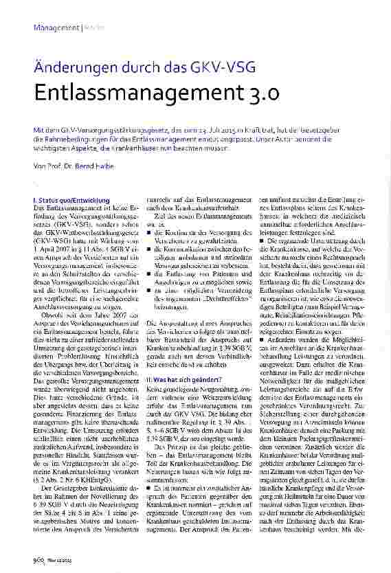Vorschauseite 1: Entlassmanagement 3.0