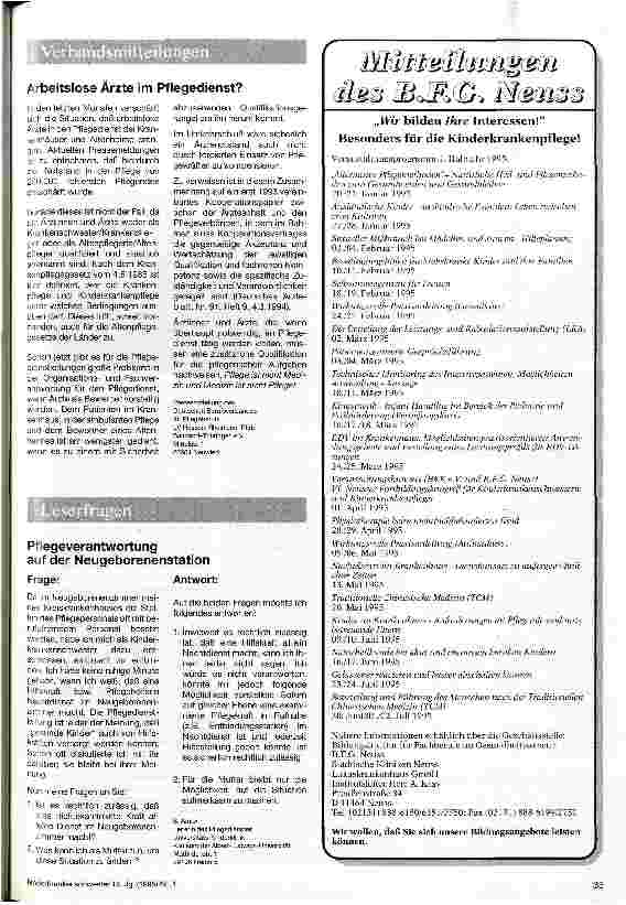 Vorschauseite 1: Pflegeverantwortung auf der Neugeborenenstation