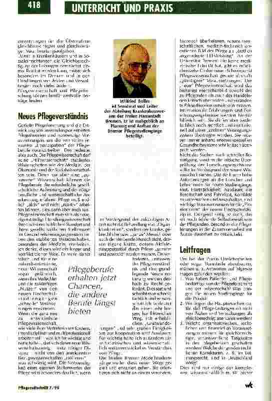 Vorschauseite 2: Qualifizierung und Professionalisierung Bremer Pflege-Studiengänge