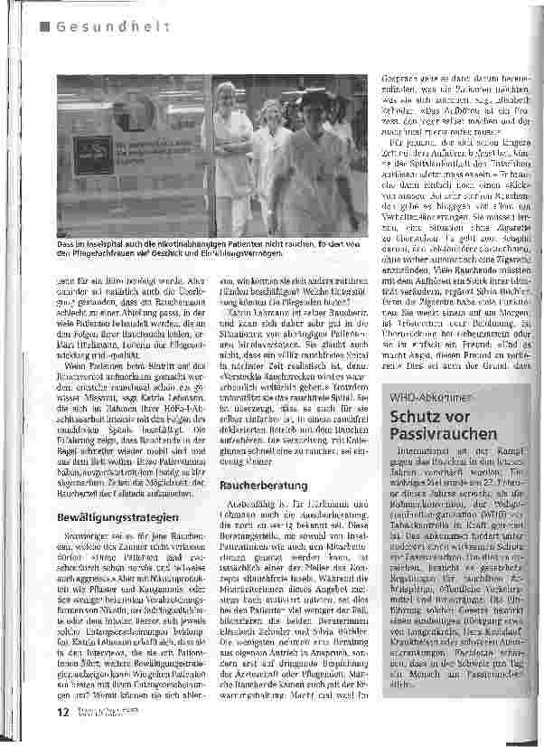 Vorschauseite 3: Vom Qualm befreite Spitalzone