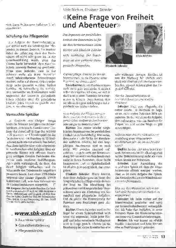 Vorschauseite 4: Vom Qualm befreite Spitalzone