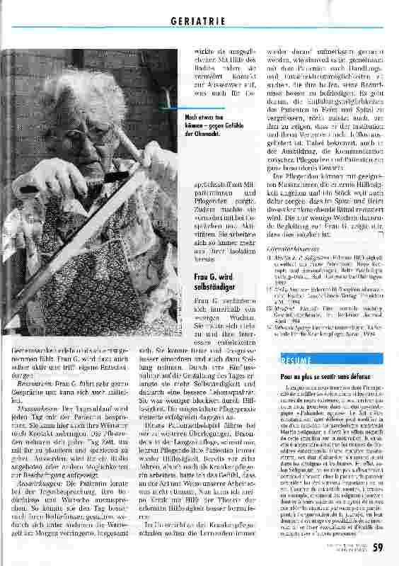 Vorschauseite 6: Wege aus der erlernten Hilflosigkeit Mit bewußter Pflege gegen lähmendes Verhalten