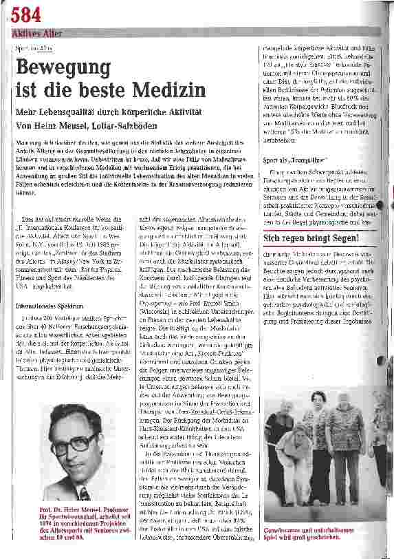 Vorschauseite 1: Bewegung ist die beste Medizin Mehr Lebensqualität durch körperliche Aktivität