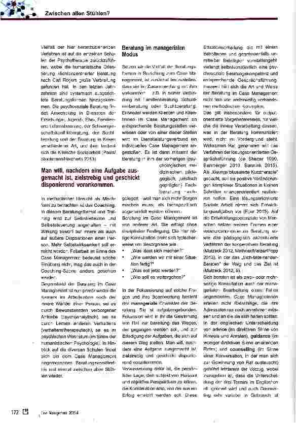 Vorschauseite 2: Zwischen allen Stühlen? Case Management im Wandel des Beratungshandelns
