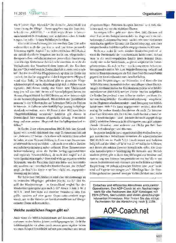 Vorschauseite 3: Schweizerische Richtlinien für die Anerkennung von Intermediate Care Units mit Leuchtturmfunktion?