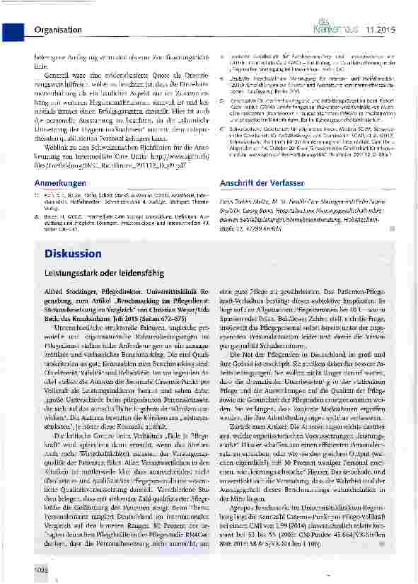 Vorschauseite 4: Schweizerische Richtlinien für die Anerkennung von Intermediate Care Units mit Leuchtturmfunktion?