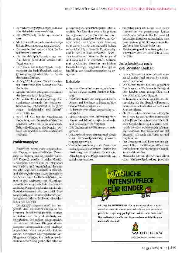 Vorschauseite 3: Gesundheitssprechstunde durch eine Familien-Gesundheitsund Kinderkrankenpflegerin in einem Asylbewerberheim
