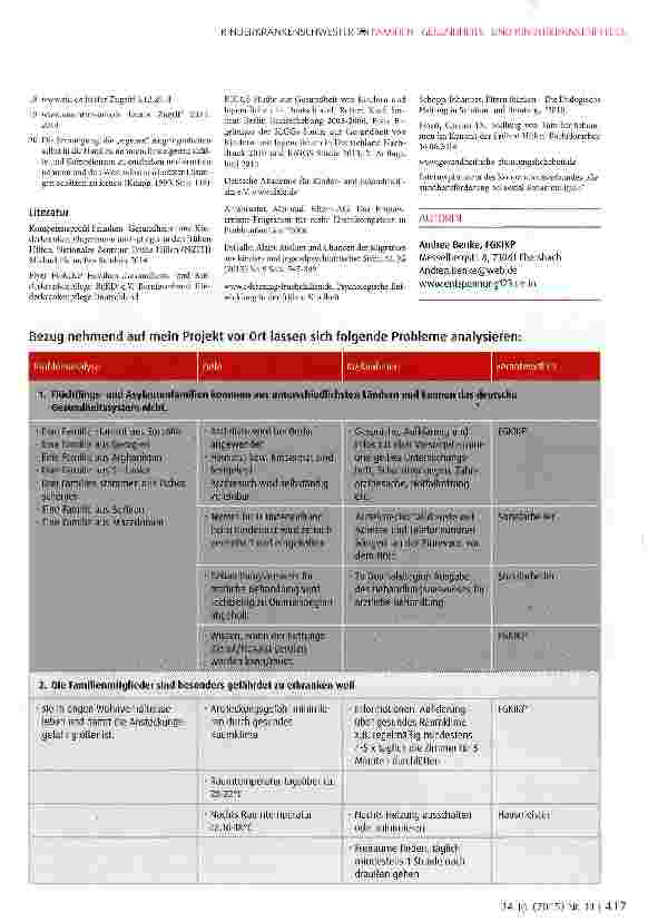 Vorschauseite 5: Gesundheitssprechstunde durch eine Familien-Gesundheitsund Kinderkrankenpflegerin in einem Asylbewerberheim