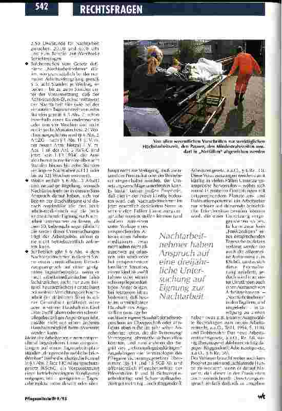 Vorschauseite 3: Das Krankenhaus erfordert spezielle Dienstzeiten Arbeitszeitgesetz 1994