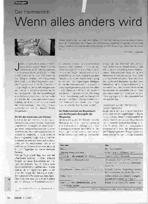 Vorschauseite 1: Der HeimeintrittWenn alles anders wird