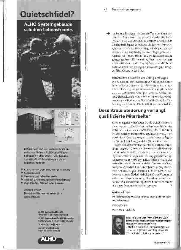Vorschauseite 3: Flexibel zum Erfolg. Arbeitszeitmodell für die Tagespflege