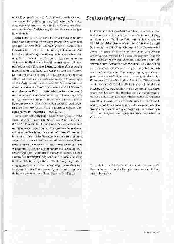 Vorschauseite 5: Selbstbestimmung und FürsorgeDer Umgang mit Patientenverfügungen aus ärztlicher Sicht