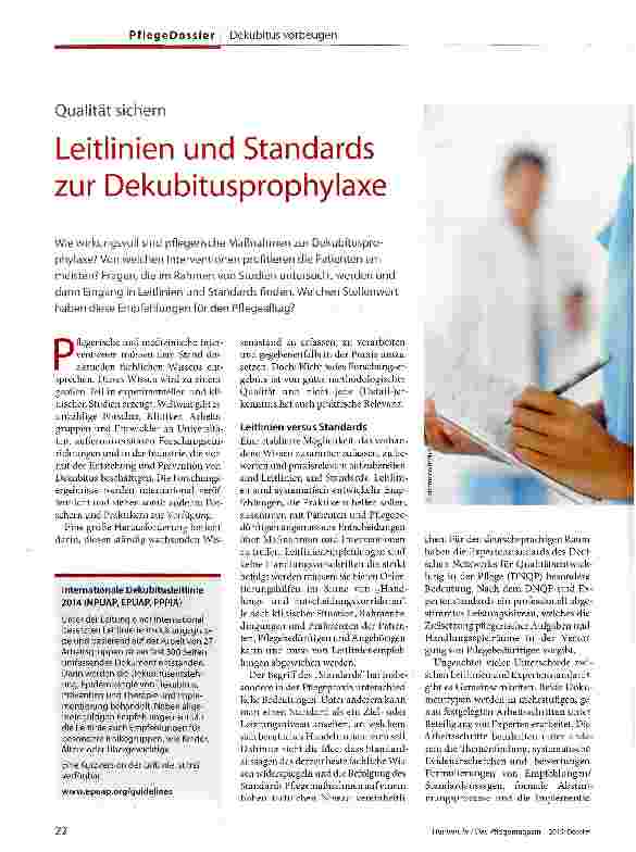 Vorschauseite 1: Leitlinien und Standards zur Dekubitusprophylaxe