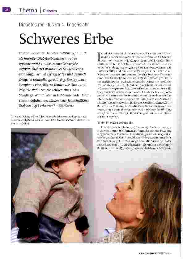 Vorschauseite 1: Diabetes mellitus im 1. Lebensjahr Schweres Erbe