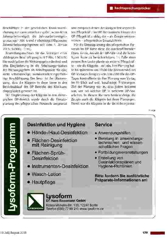 Vorschauseite 2: Sclbstständige Tätigkeit als OP-Fachkrankenschwester Hessisches LSG vom 26.3.201 5 (L 8 KR 84/13)