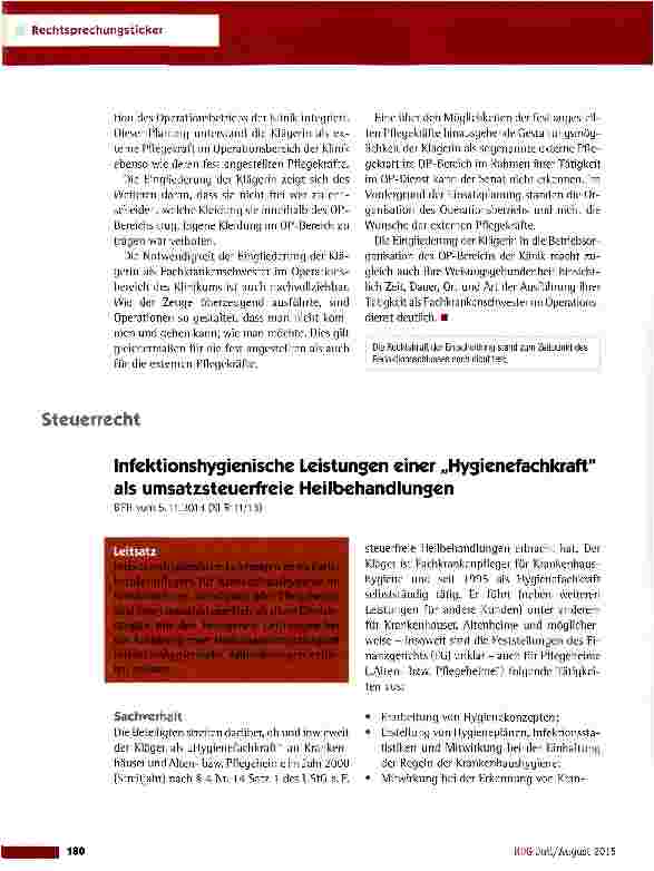 Vorschauseite 3: Sclbstständige Tätigkeit als OP-Fachkrankenschwester Hessisches LSG vom 26.3.201 5 (L 8 KR 84/13)