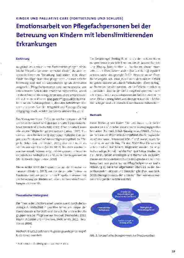 Vorschauseite 1: Emotionsarbeit von Pflegefachpersonen bei der Betreuung von Kindern mit lebenslimitierenden Erkrankungen
