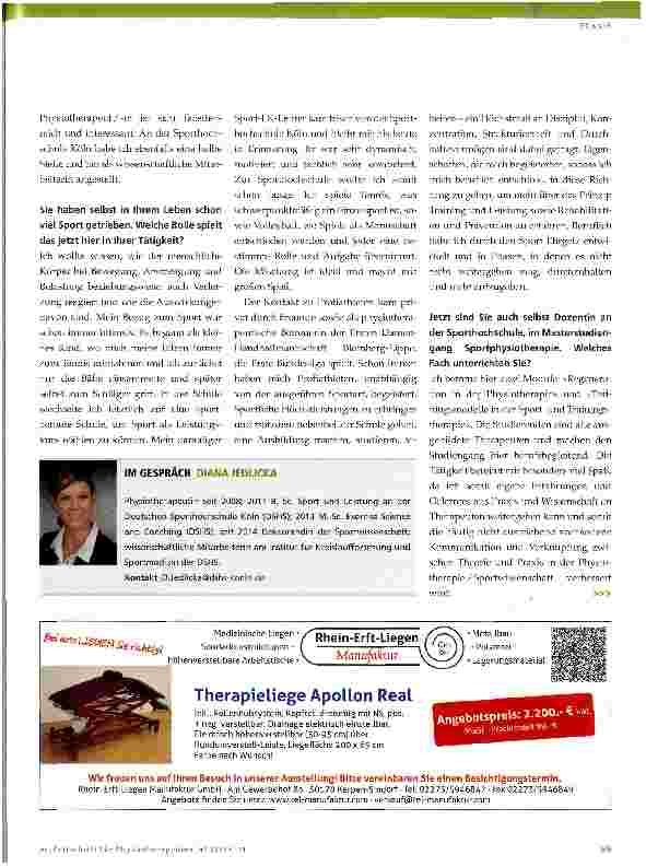 Vorschauseite 2: An der Schnittstelle von Physiotherapie und Sportwissenschaft
