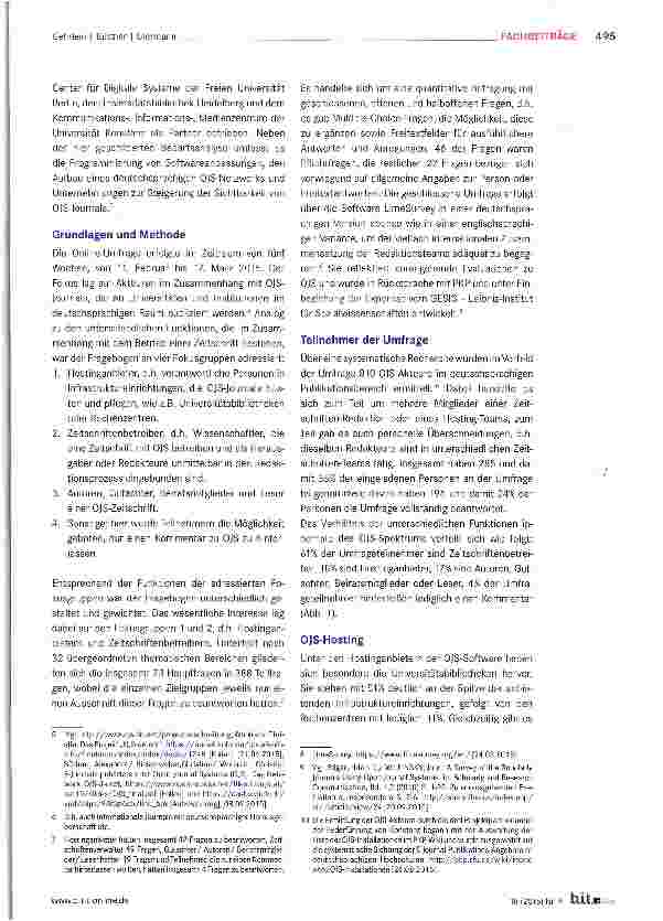 Vorschauseite 2: Open Journal Systems im deutschsprachigen Raum. Ergebnisse der Umfrage OJS-de.net