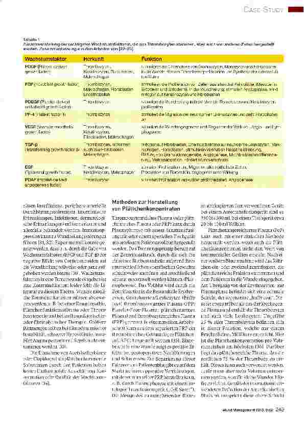Vorschauseite 3: Beschleunigung der Wundheilung durch autologe Wachstumsfaktoren und Zytokine mit PeP (Platelet enriched Plasma) bei chronischen und schlecht heilenden Wunden - Klinische Anwendung…