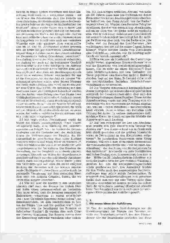 Vorschauseite 2: Betrachtungen zur Geschichte des deutschen Beamtenrechts
