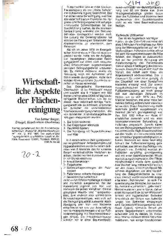 Vorschauseite 1: Wirtschaftliche Aspekte der Flächenreinigung