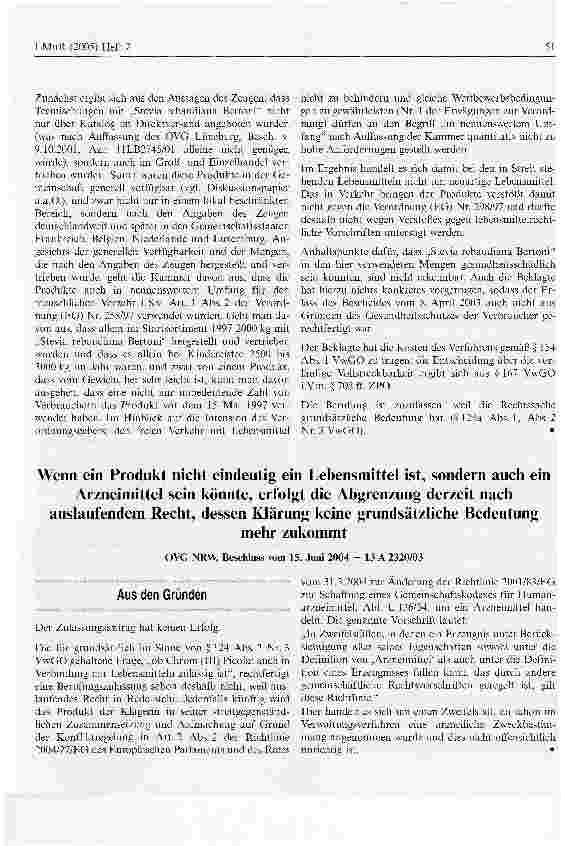 Vorschauseite 4: Stevia rebaudiana ist kein Novel-Food-Produkt