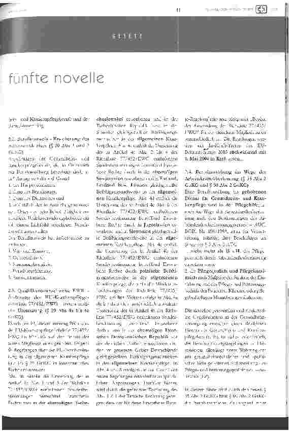 Vorschauseite 2: fünfte novelle zum gesundheitsund rankenpflegegesetz in kraft getreten