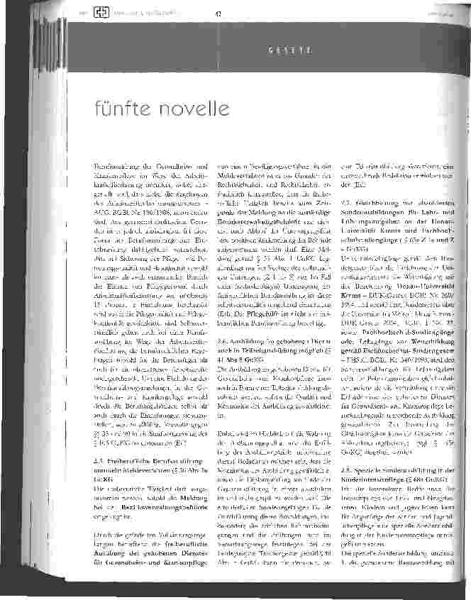 Vorschauseite 3: fünfte novelle zum gesundheitsund rankenpflegegesetz in kraft getreten