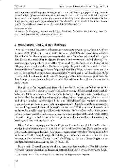 Vorschauseite 2: Weiterentwicklung der häuslichen Versorgung pflegebedürftiger Menschen. Anregungen aus Finnland