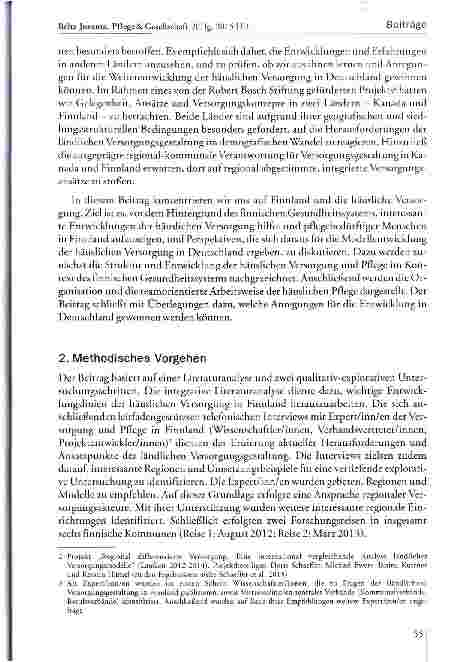 Vorschauseite 3: Weiterentwicklung der häuslichen Versorgung pflegebedürftiger Menschen. Anregungen aus Finnland