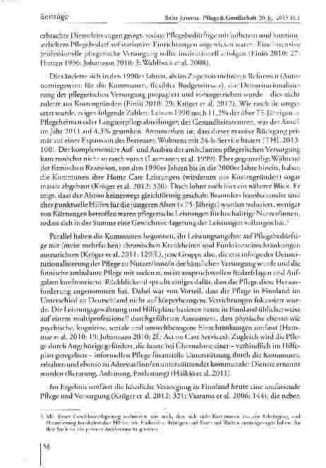 Vorschauseite 6: Weiterentwicklung der häuslichen Versorgung pflegebedürftiger Menschen. Anregungen aus Finnland