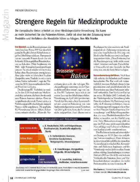 Vorschauseite 1: Strengere Regeln für Medizinprodukte