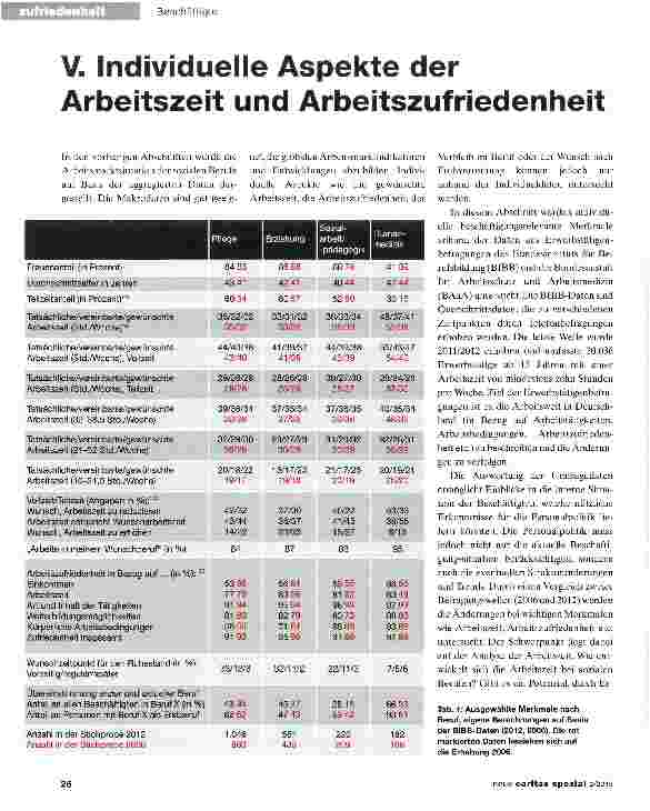 Vorschauseite 1: V. Individuelle Aspekte der Arbeitszeit und Arbeitszufriedenheit