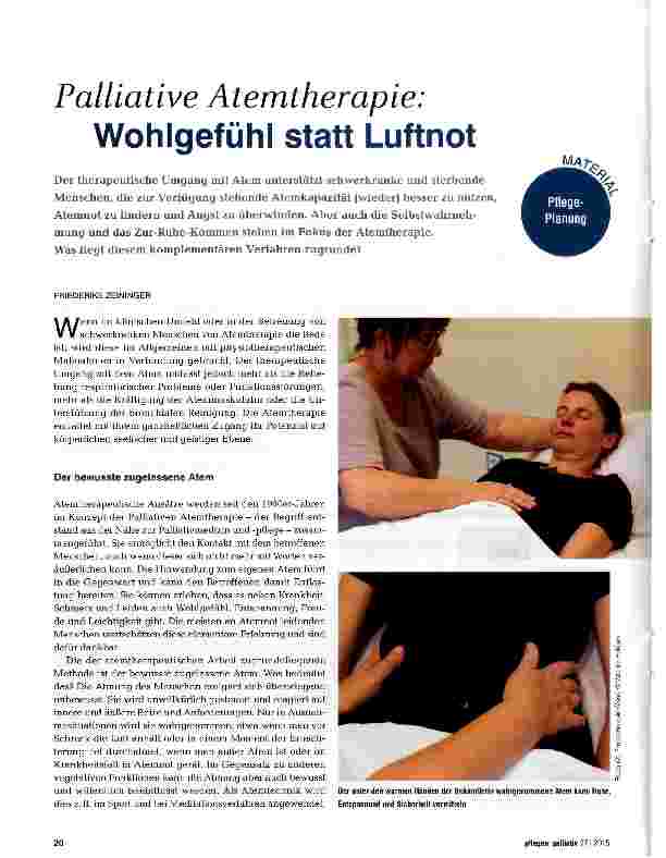Vorschauseite 1: Palliative Atemtherapie: Wohlgefühl statt Luftnot