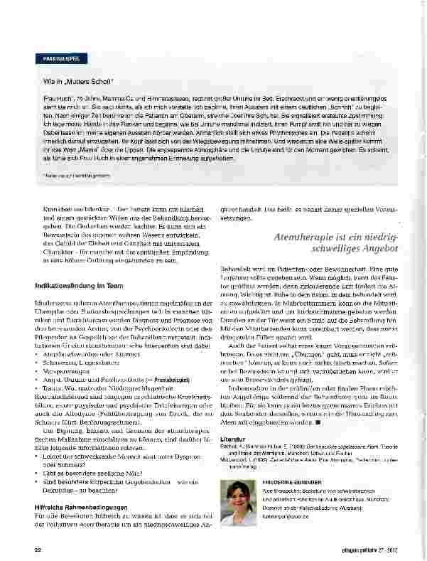 Vorschauseite 3: Palliative Atemtherapie: Wohlgefühl statt Luftnot