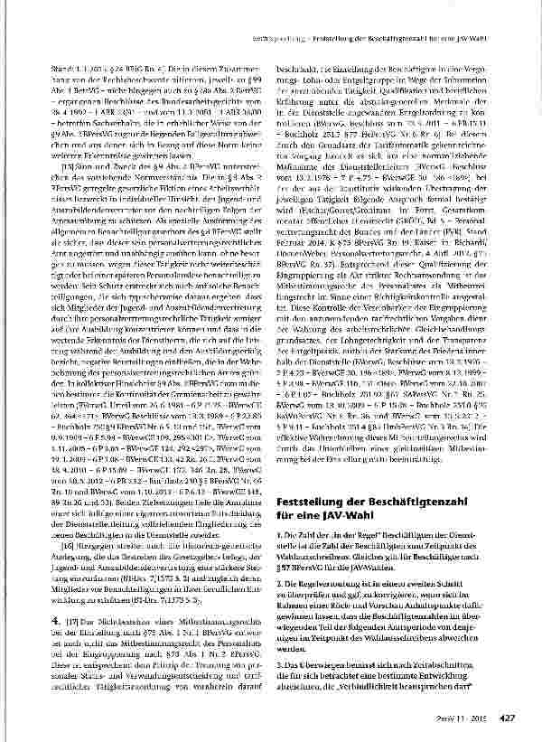 Vorschauseite 1: Feststellung der Beschäftigtenzahl für eine JAV Wahl