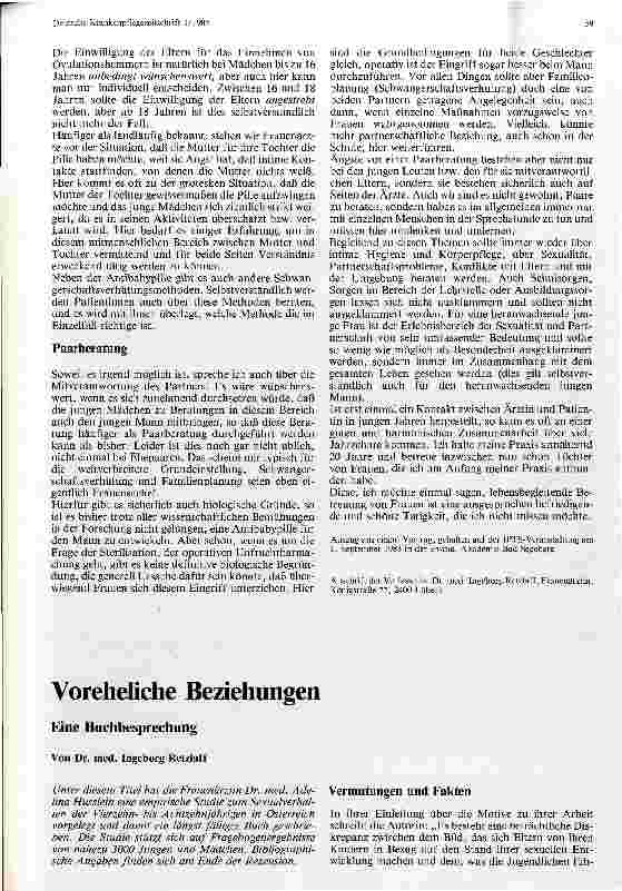 Vorschauseite 3: Gynäkologische Beratung junger Mädchen